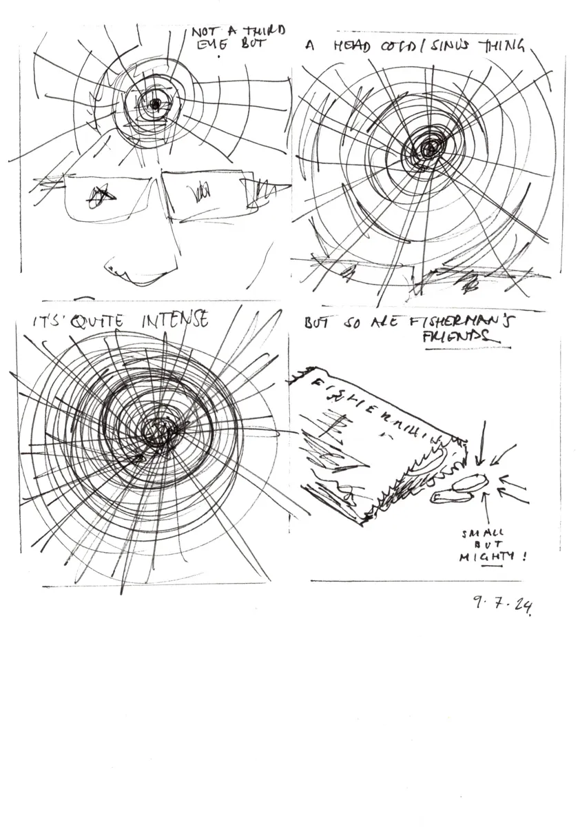 4 panel cartoon on A4 paper