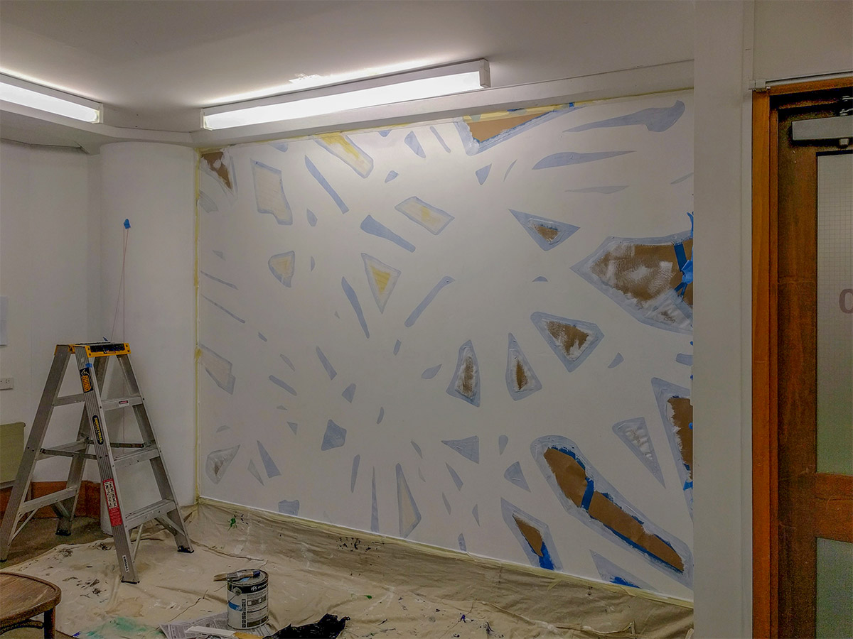 Wall work progress. 