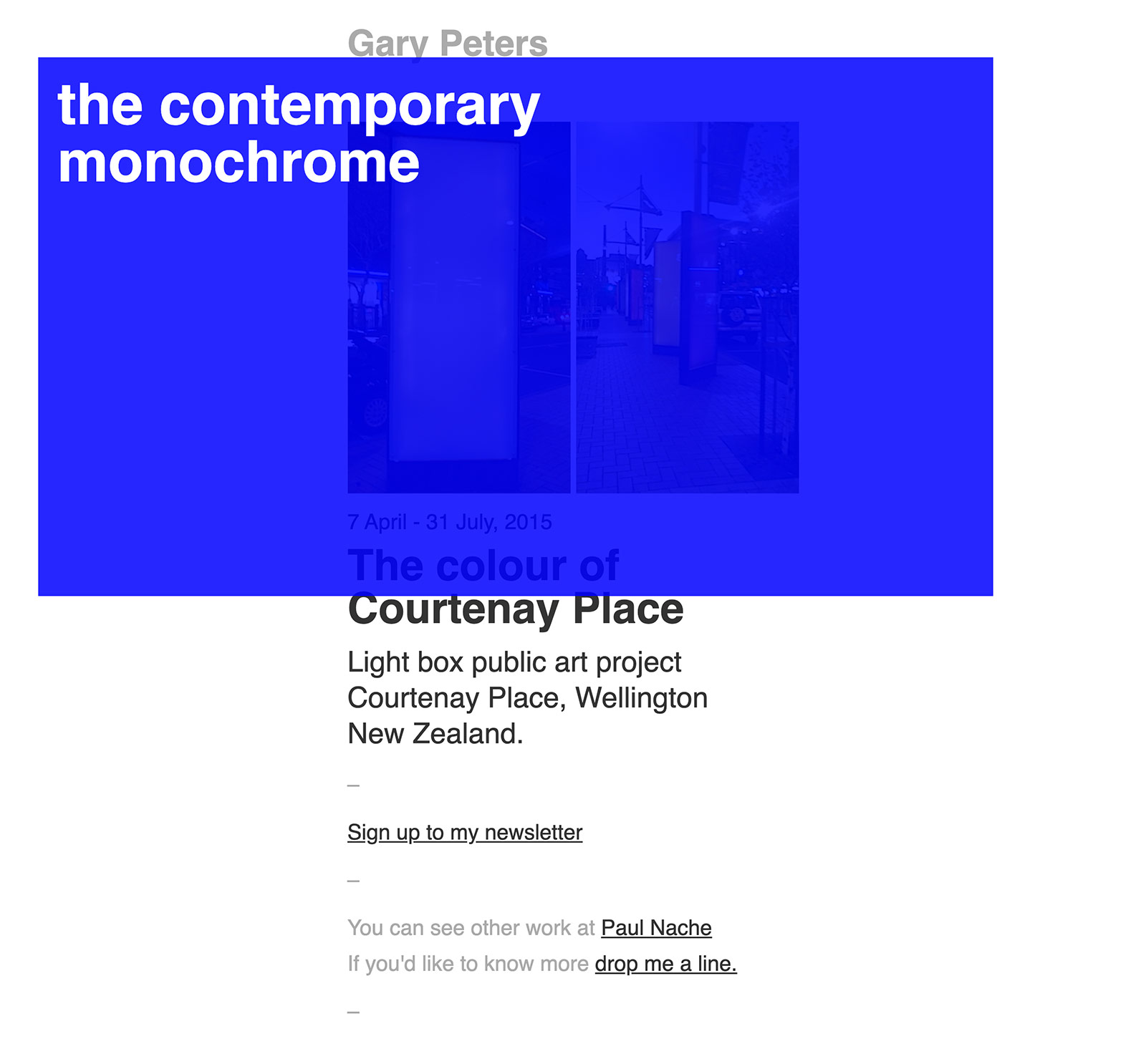 Contemporary Monochrome web page